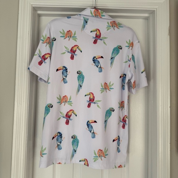 CHUBBIES The Dude Where's Macaw Performance Polo Small Bird White Stretch - Picture 5 of 5